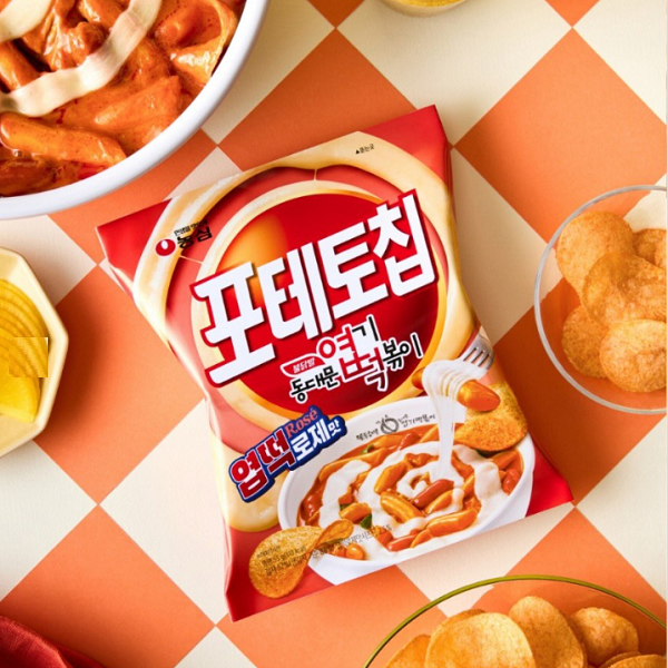 [Nongshim] Potato Chips Spicy Rose Tteokbokki Flavor 55g