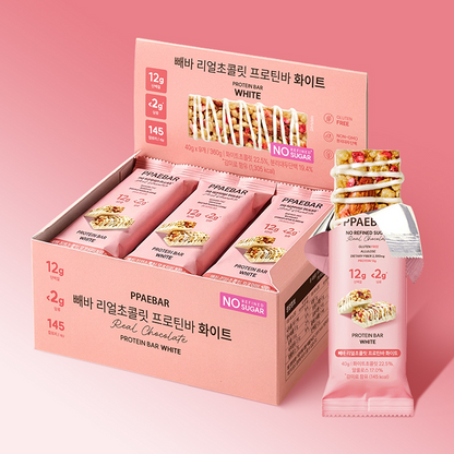 [Peba] Low-Sugar Real Chocolate Protein Bar White Chocolate 360g (40g × 9Units)