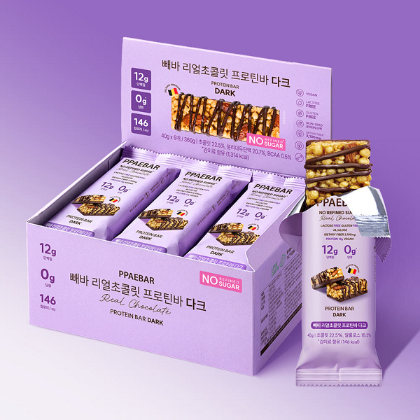 [Peba] Low-Sugar Real Chocolate Protein Bar Dark Chocolate 360g (40g × 9Units)