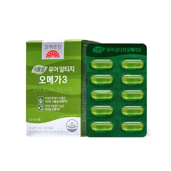 [Korea Eundan] Plant-Based Pure RTG Omega-3 (800mg x 60 Capsules)