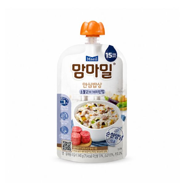 [Maeil] Mamamil Baby Rice Beef & Eggplant (140g)