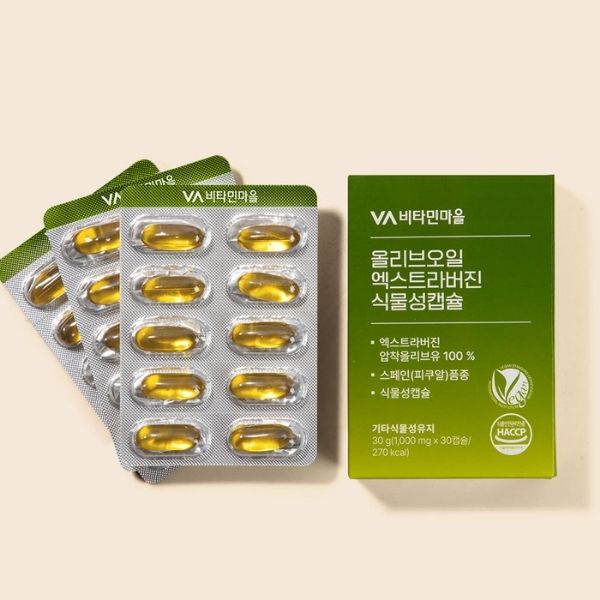 [Vitamin Village] Organic Extra Virgin Olive Oil in Vegetable Capsules (1,000mg × 30 Capsules)