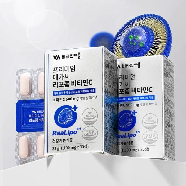 [Vitamin Village] Premium Mega C Liposomal Vitamin C (1,100mg × 30 Tablets)