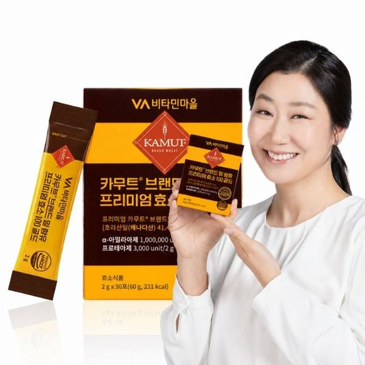 [Vitamin Village] Premium Enzyme 100 Gold with Kamut Brand Wheat – Injeolmi Flavor (2g × 30 Sachets)