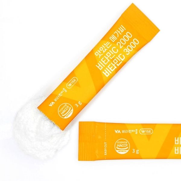 [Vitamin Village] Delicious Mega C High-Dose Vitamin C 2,000 + Vitamin D 3,000 (3g × 60 Sachets)