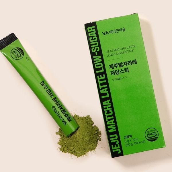 [Vitamin Village] Jeju Matcha Latte Low-Sugar Sticks (5g × 10 Sticks)