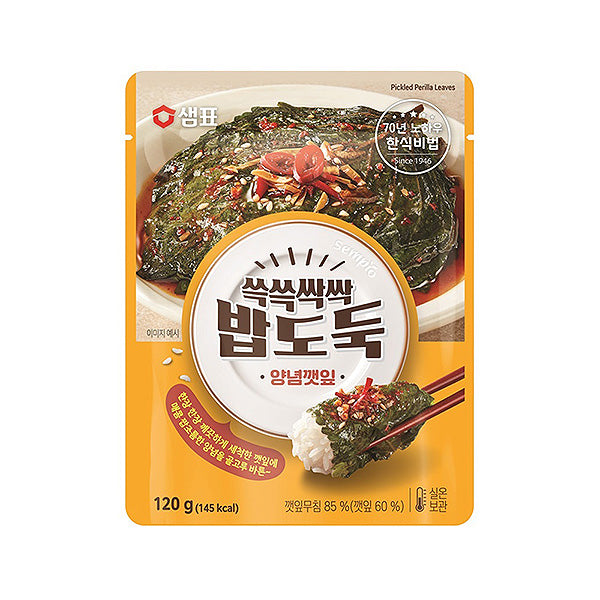 [Sempio] Sseuk-sseuk ssak-ssak Rice Thief Seasoned Perilla Leaves 120g