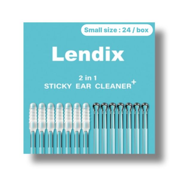 [Lendix] 2-in-1 Sticky Ear Cleaner Cotton Swabs Plus - Size S (Pack of 24)