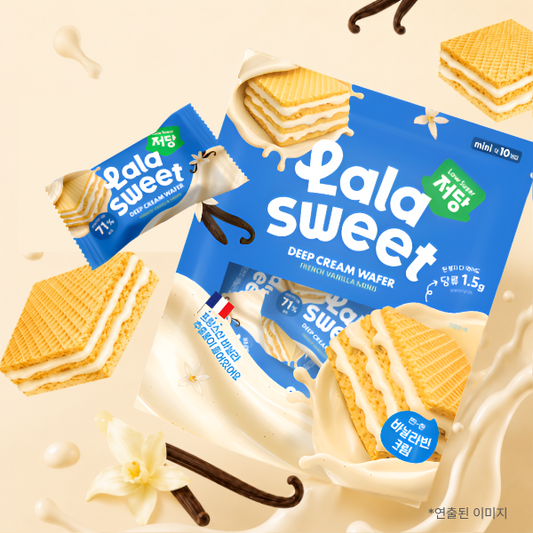 [Lalasweet] Low-Sugar Deep Cream Wafers - French Vanilla Minis 80g