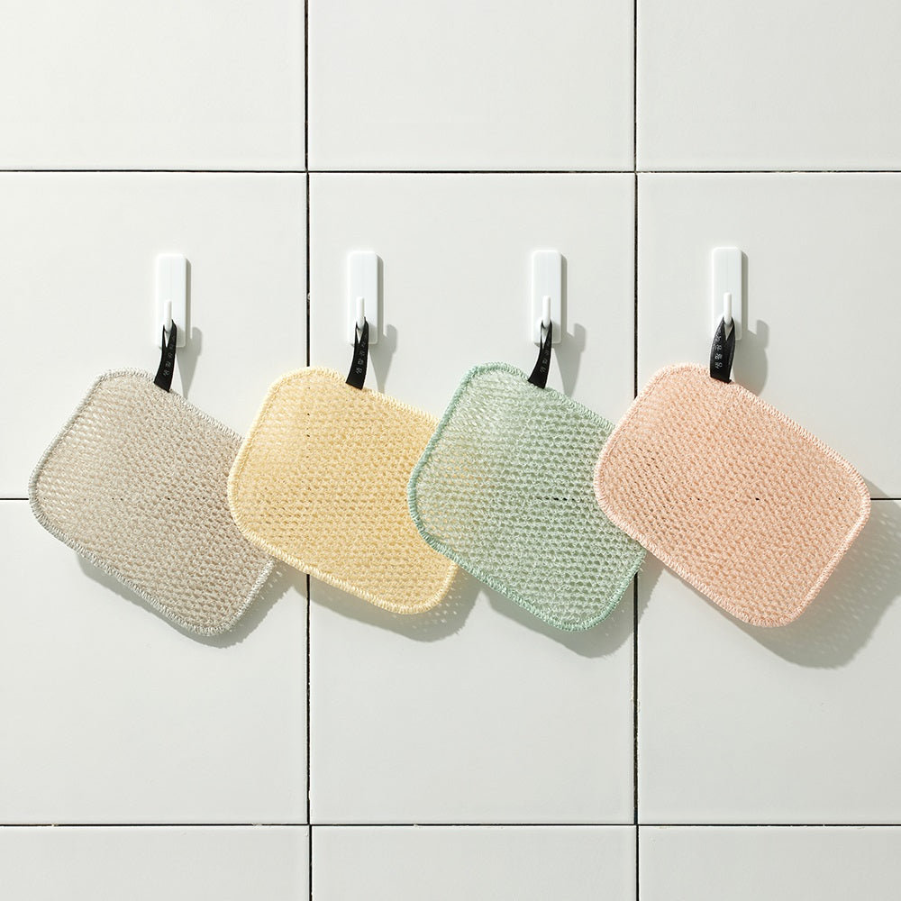 [Saenghwal Gongjakso] Double-Sided Mesh Scrubbers with Loop (4 pieces)