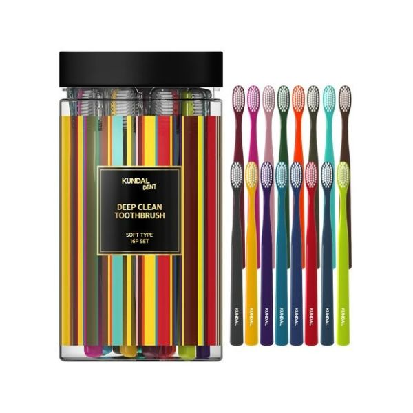[Kundal] Deep Clean Antibacterial Dual Soft Microfiber Toothbrush (16 pieces)