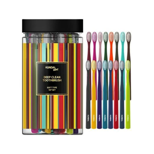 [Kundal] Deep Clean Antibacterial Dual Soft Microfiber Toothbrush (16 pieces)