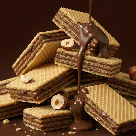 [Lara Sweet] Low-Sugar Deep Cream Wafers Hazelnut Chocolate 80g (Pack of 10)