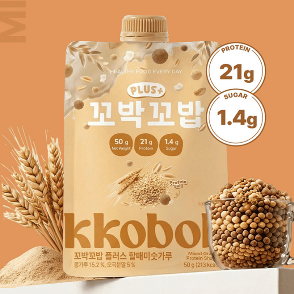 [Kkobak Kkobap] Crunchy Korean Product Plus - Grain Powder (50g × 7Units)