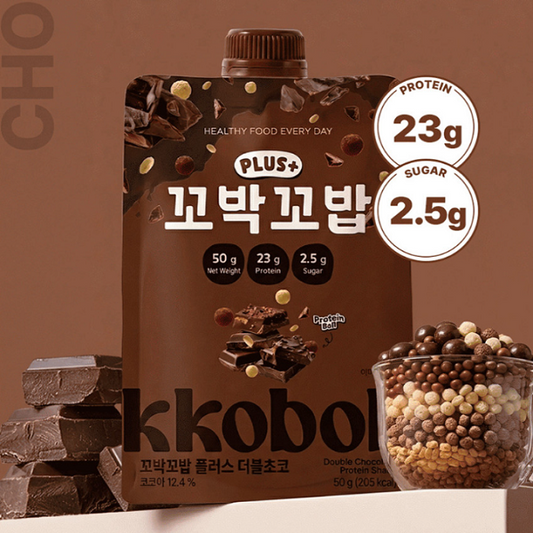 [Kkobak Kkobap] Crunchy Korean Product Plus - Double Chocolate (50g × 7Units)