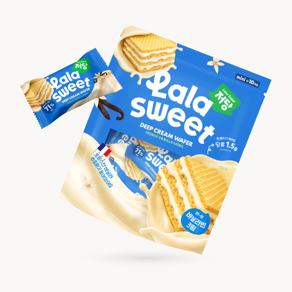 [Lalasweet] Low-Sugar Deep Cream Wafers - French Vanilla Minis 80g