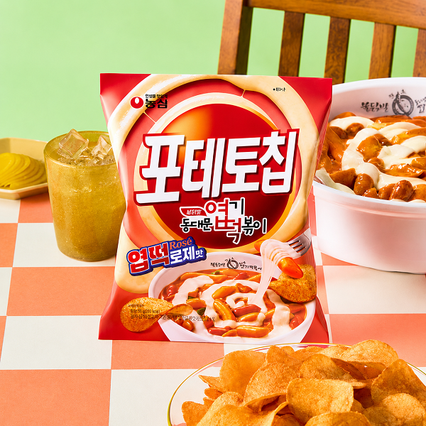 [Nongshim] Potato Chips Spicy Rose Tteokbokki Flavor 55g