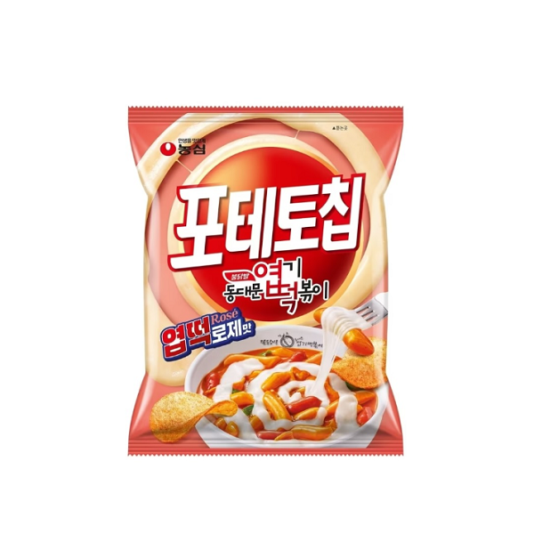 [Nongshim] Potato Chips Spicy Rose Tteokbokki Flavor 55g